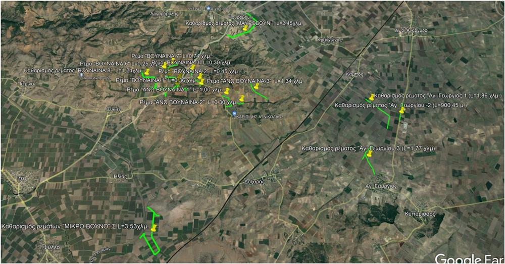   Καθαρισμοί 39,4 χλμ από την Περιφέρεια Θεσσαλίας σε ρέματα του Δήμου Κιλελερ